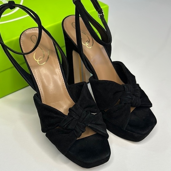 Sam Edelman Kirsten Platform Black Suede Heels - Picture 1 of 10
